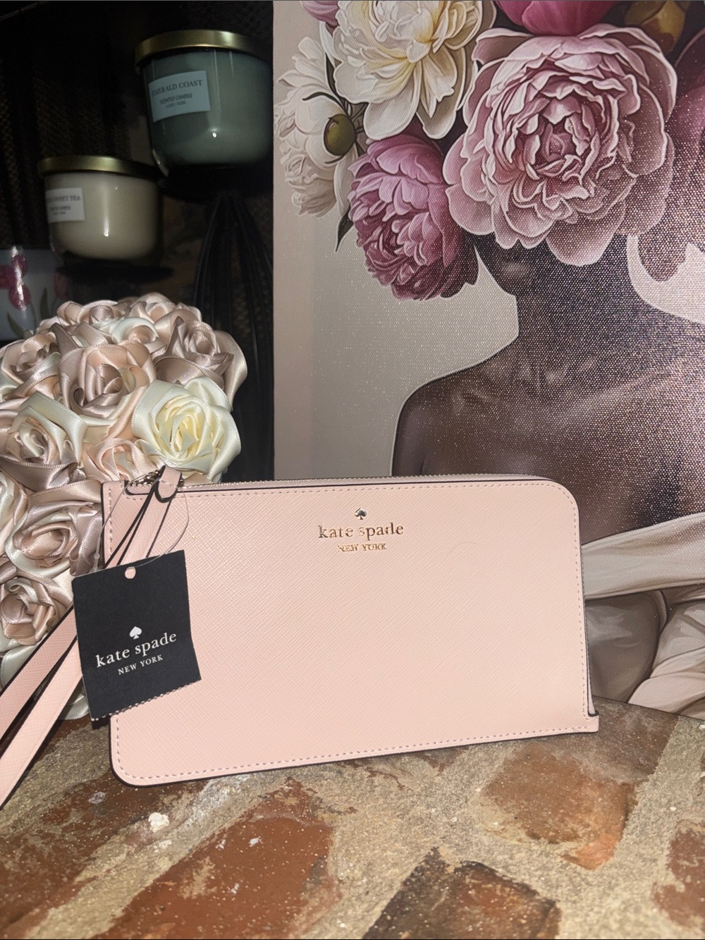 kate spade Blush Pink Saffiano Leather Wristlet